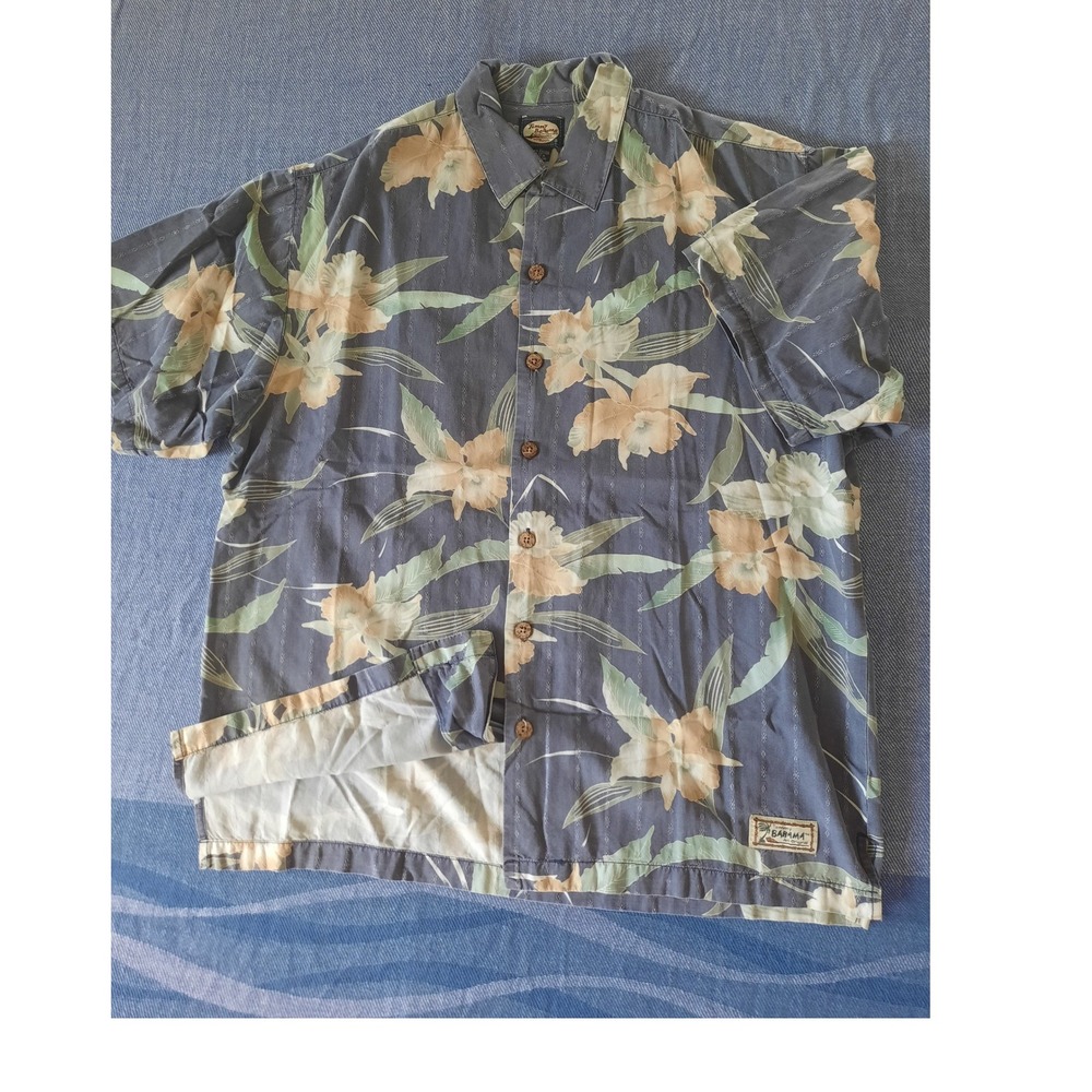 Tommy Bahama Mens Floral Rayon Cotton Short Sleeve Button Down Shirt Size M
